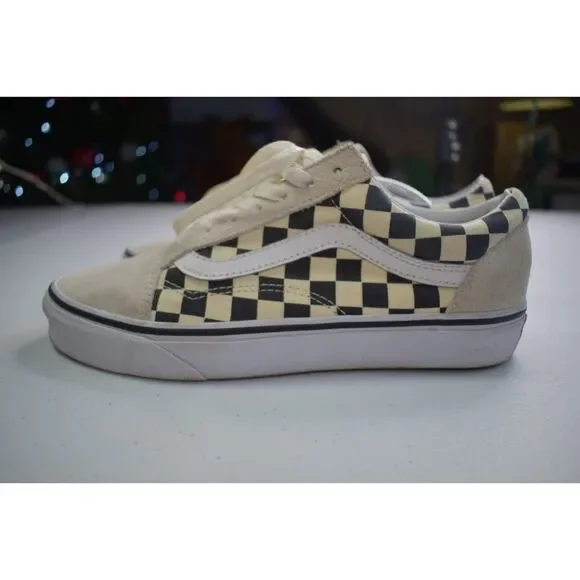 Vans Old Skool White Checkered Sneakers Womens Size 7.5 - Picture 5 of 11